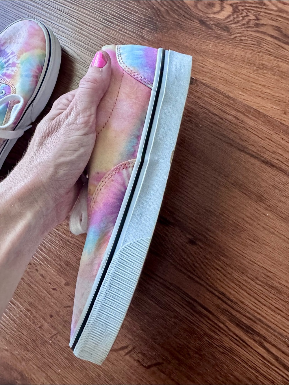 Vans Tie-Dye Pastel Canvas Sneakers - Pink, Blue, Yellow - Picture 4 of 7